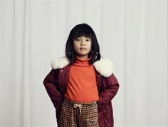 Mini Rodini red rib turtleneck blouse